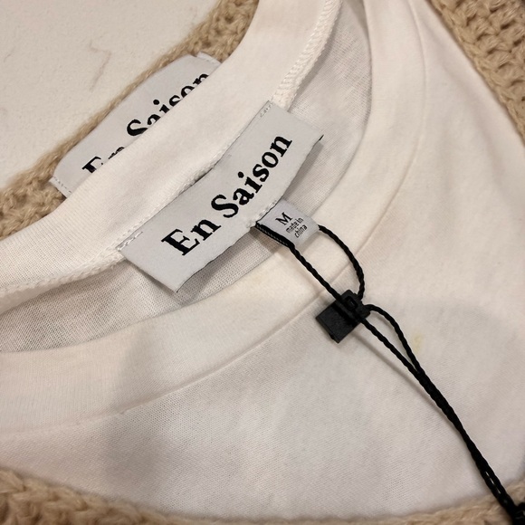 NWT - En Saison Evie Crochet Overlay Puff Sleeve A-Line Mini Dress - Medium - Picture 7 of 10